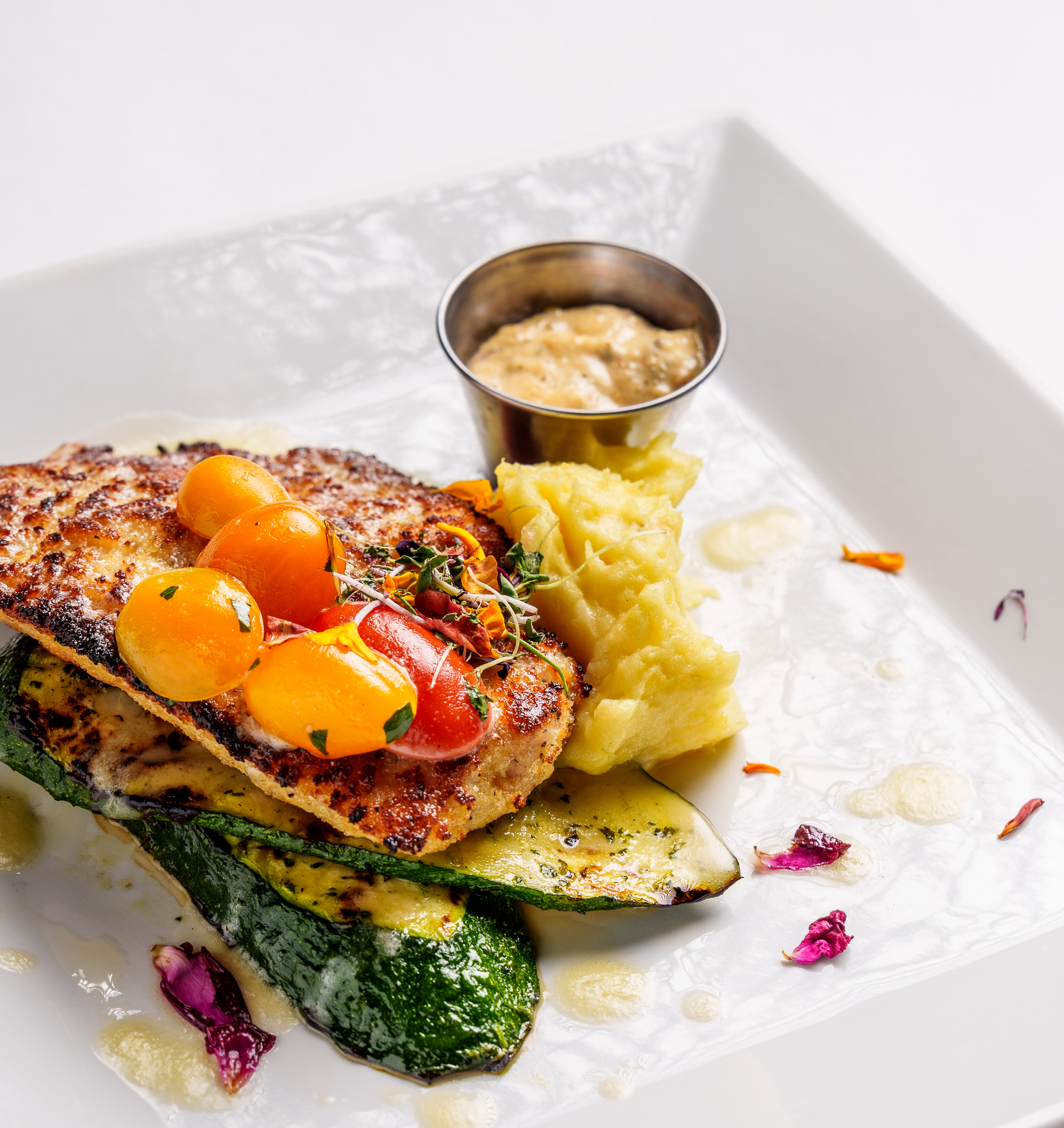 Pan-Seared Fish with Mashed Potatoes